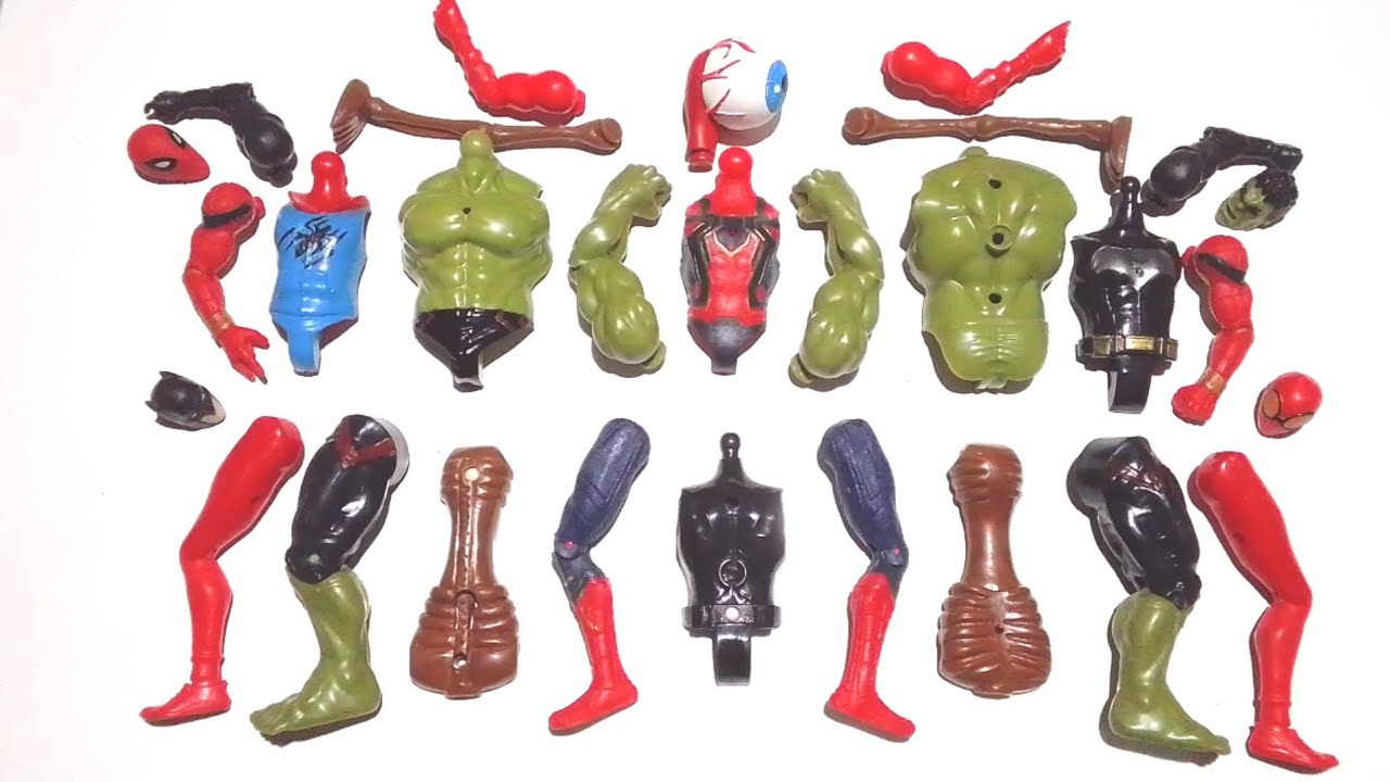 Merakit mainan superhero Spider-Man Hoodie, Spider-Man read , Hulk, seren head, Batman