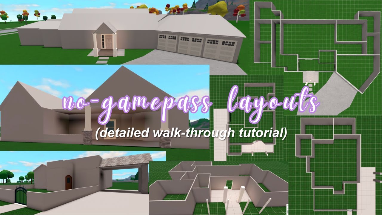 no gamepass house layouts ♡ step-by-step walk-through tutorial - YouTube