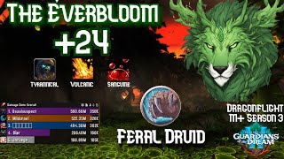 M+24 Everbloom | Feral Druid | 326k Overall [no aug] | Dragonflight Season 3 - WoW 10.2