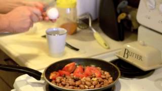 Quick breakfast- eggs,beans & veggies