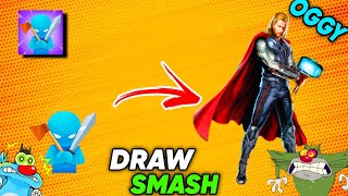 Oggy Become Thor in Draw Smash Game | With Jack And Shinchan | Oggy Game screenshot 1