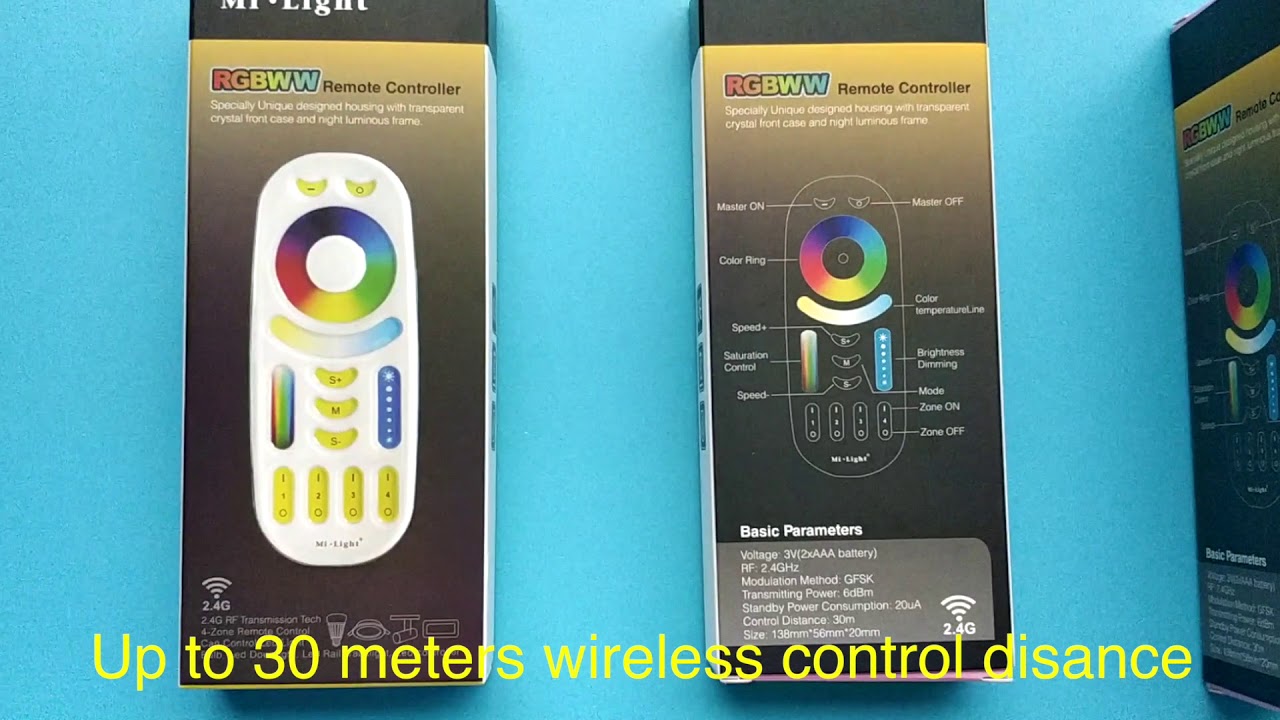 FUT092 Mi Light 4 zone RGB + CCT control remote YouTube