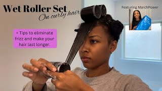 HOW TO STRAIGHTEN NATURAL HAIR WITHOUT HEAT DAMAGE | Roller set FAIL | Sponsored by MarchPower