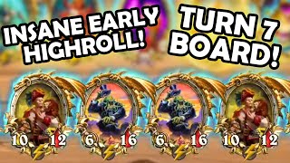 EARLY 4 GOLDEN TIER 6 MINIONS! 2X TETHYS And 2X BOOGIE MONSTERS! | Hearthstone Battlegrounds