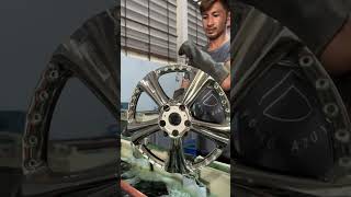 This Chrome Process Turns Old Rims Into Mirror Finish! #mechanic #mechaniclife #tools #diy