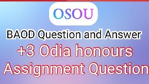 BAOD assignment question & answer +3 osou // BAOD -03 all Question answer..