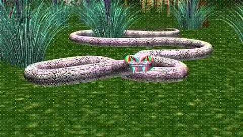 best 3d animated snake Red Cyan)