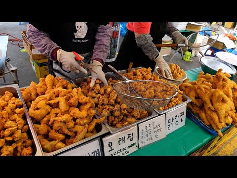 코로나에도 매출은 더 늘었어요, 하루 100kg도 넘게 팔리는 오일장 매운 고추 닭강정 / Spicy Korean Fried Chicken