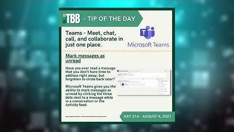 Microsoft Teams - Mark messages as unread