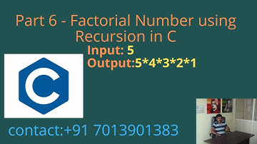 Factorial Number using Recursion in C - Part 6