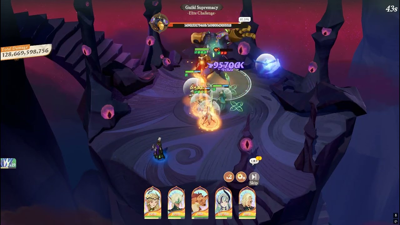 AFK Journey Guild Supremacy Glyphshade Level 22 309B Damage 2/14/25 