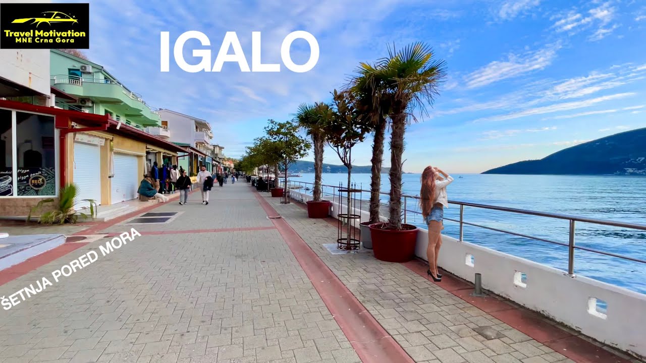 IGALO šetnja pored mora Promenada Pet Danica Zima 2025 - IGALO city [Walking Tour in 4K] Crna Gora