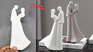 Couples ❤️ Craft ideas • Couples Showpiece Craft ❣️ Couples White Cement Craft • White Cement Craft