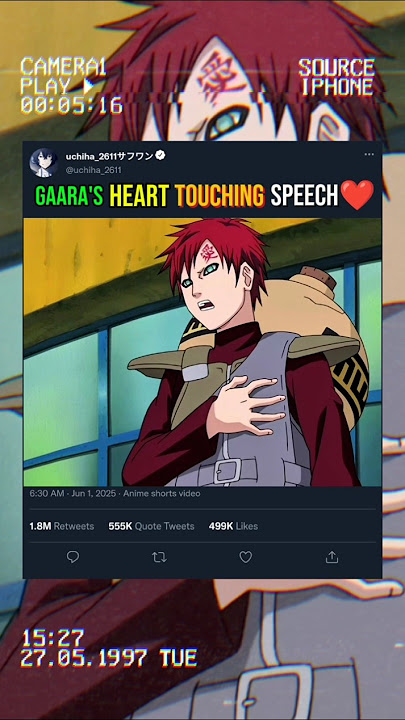 Gaara's Heart Touching Speech 🥀❤️ [ EDIT AMV ] #shorts #anime  #naruto #gaara #amv