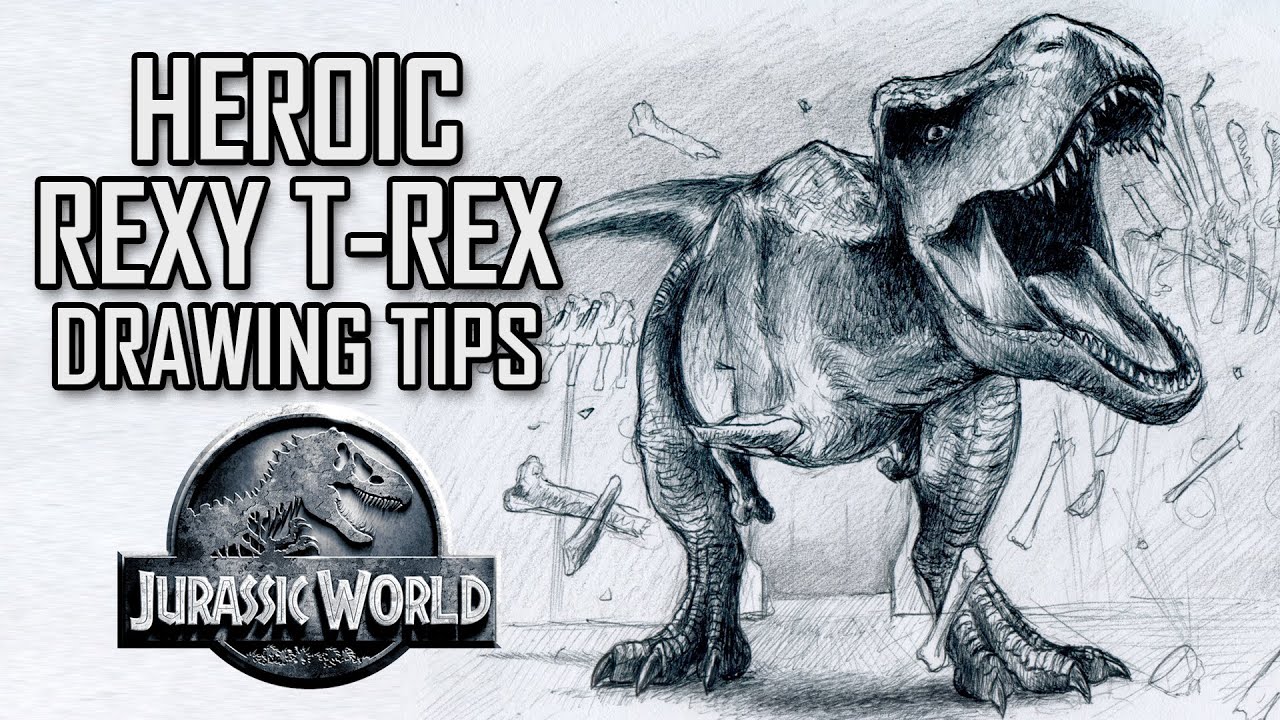 Drawing Jurassic World Trex (Rexy) Dominating Spinosaurus - YouTube