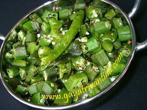 Bendakaya Igu Koora Okra Curry Andhra Recipes Telugu Vantalu-11-08-2015