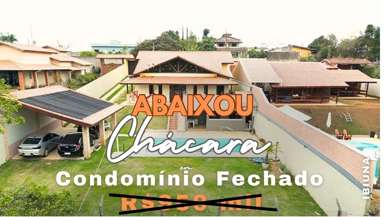 Vendida - Linda chácara em condomínio fechado R$890 mil. VD. 309