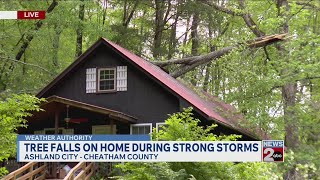 Tree falls on Ashland City home during strong storms