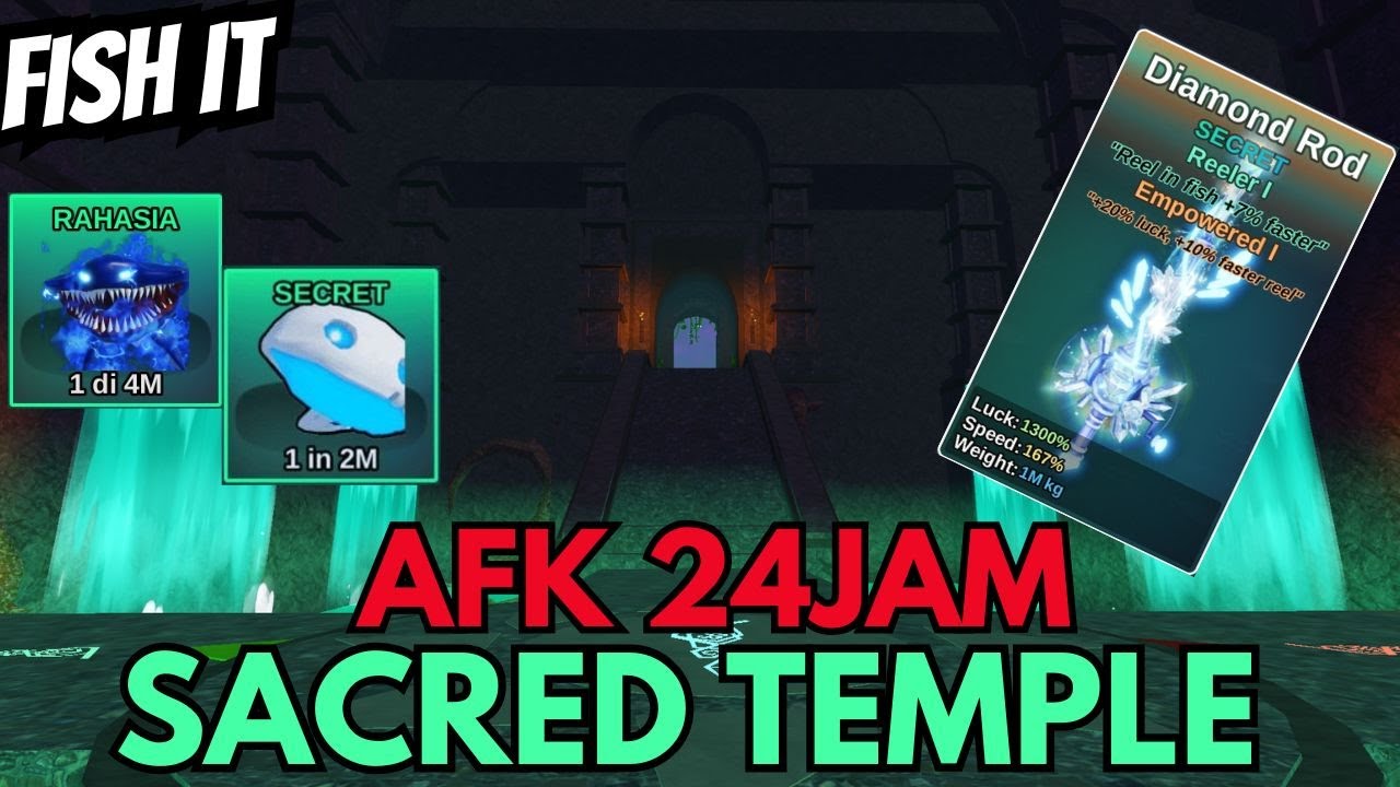 AFK 24JAM SACRED TEMPLE DENGAN DIAMOND ROD BISAKAH MENDAPATKAN BONE WHALE! - Fish it
