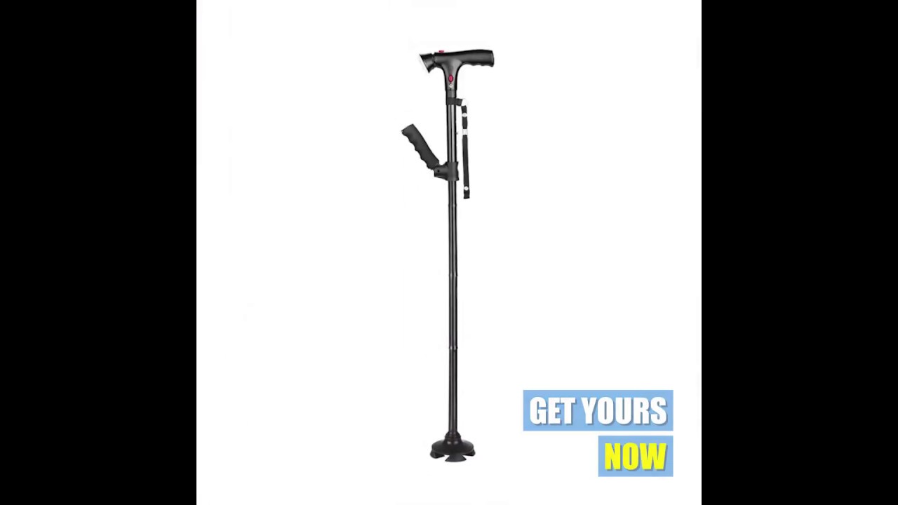Travel Adjustable Folding Cane Walking Stick for Men and Women with Led Light and Cushion