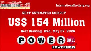 Powerball lottery result on May 25, 2026 - Jackpot is $154 million now