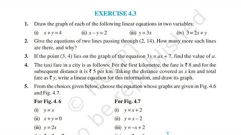 Exercise 4.3 class 9 maths
