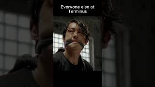 Everyone Else Vs Rick Grimes At Terminus The Walking Dead The Head Tilt Was Crazy