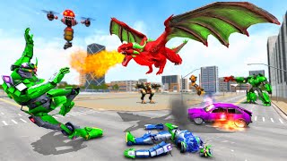 dragon flying Robot Game Dragon robot car transformation game Dragon Kids entertainment game screenshot 3