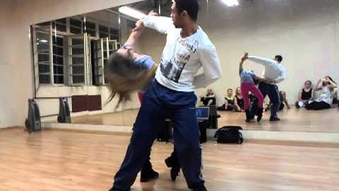 William Teixeira and Paloma Alves. After the zouk class. Ipanema Dance Studio