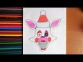 How to draw Mangle Christmas, FNAF, Как нарисовать Новогоднюю Мангл