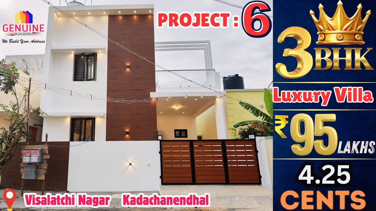 4.25 Cents 3BHK Independent house in Kadachanendhal | Genuine Builders |Mob: 9840959199 / 6381214996