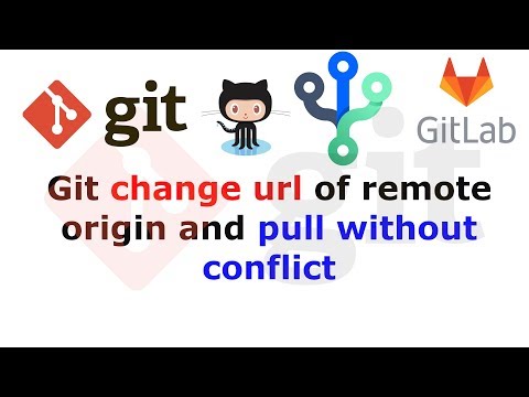 How To git change url of remote origin and pull without conflict