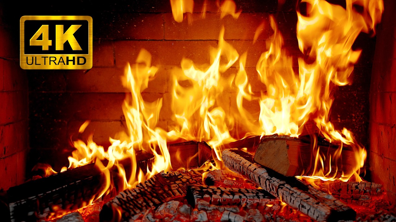 🔥 Уютный домашнИй камИн 4K — реалИстИчное пламя, потрескИванИе поленьев И расслабляющая атмосфера.