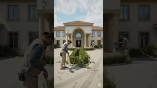 Abandoned Mansion Restoration Begins 😱 | Full Building Transformation (Timelapse) #building #shorts