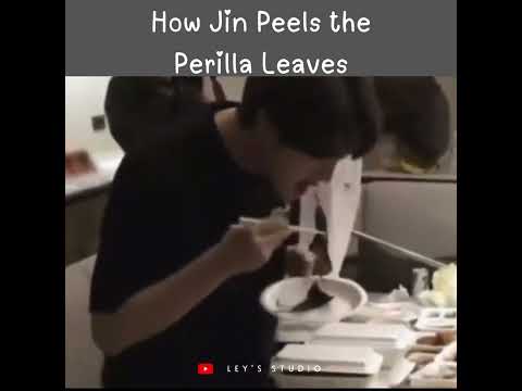 Rare Clip Of Jin Peeling Perilla Leaves With His Mouth