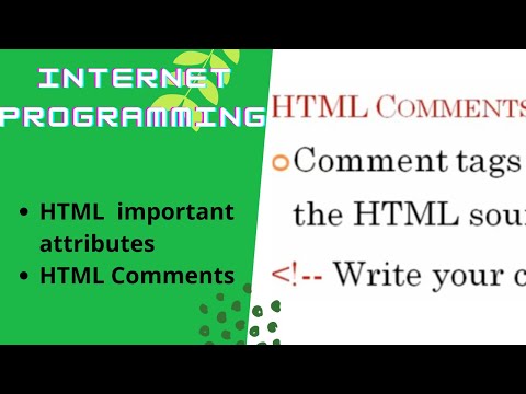 Internet Programming|Anna University Syllabus|HTML important attributes|HTML in Tamil|HTML Comments