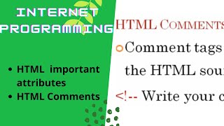 Internet Programming|Anna University Syllabus|HTML important attributes|HTML in Tamil|HTML Comments