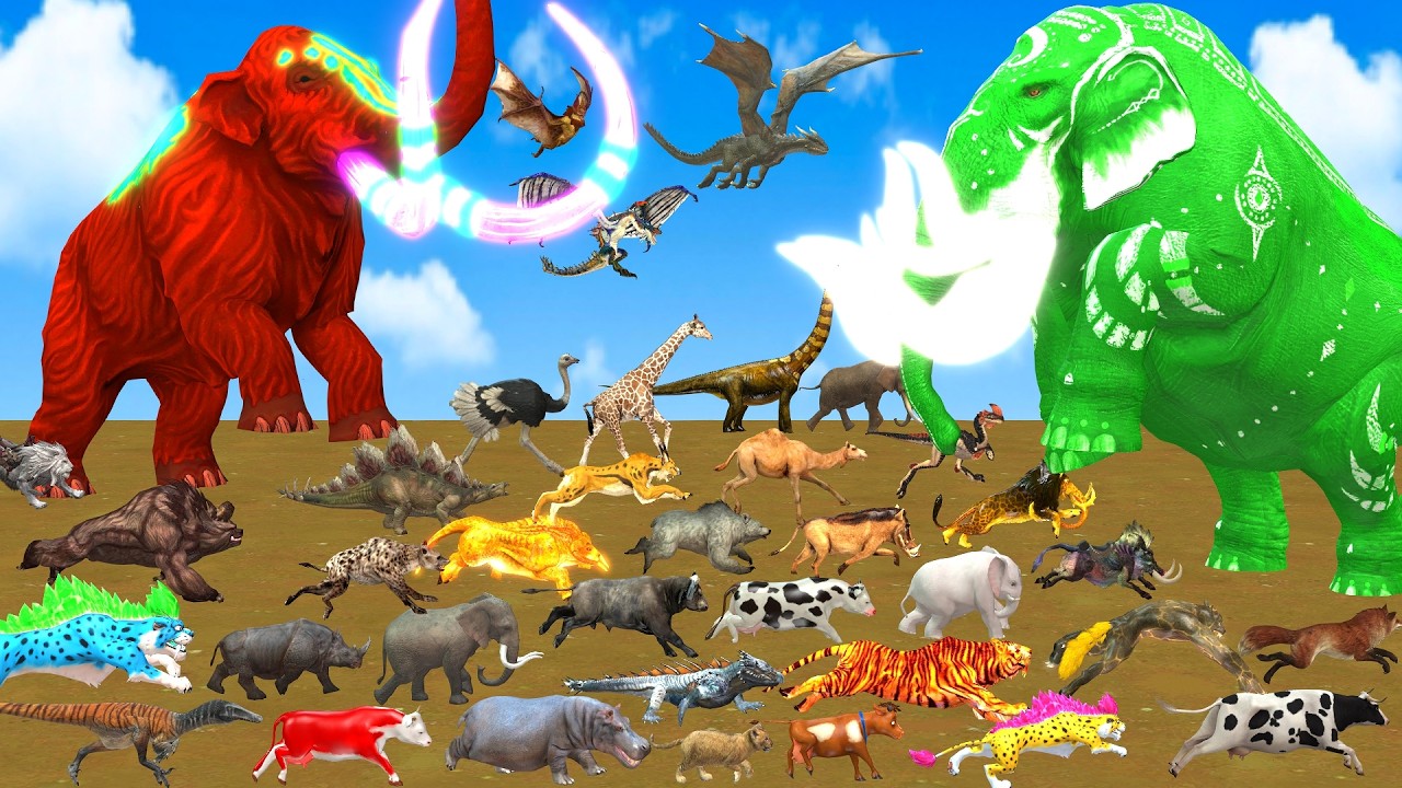 80 Incredible Animals Race vs Dinosaurs vs Prehistoric Mammals Speed Race Run: Who Will Win? ARBS