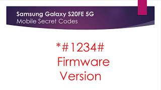 Mobile Secret code - Galaxy S20FE 5G screenshot 3
