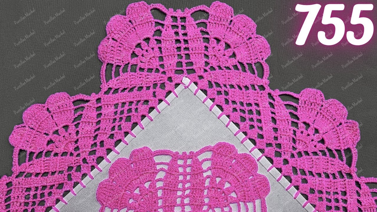 Te enseño cómo tejer esta hermosa puntilla de flores a 2 vueltas 🌺 755