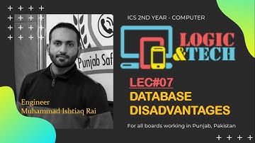 Lec#7 | ICS Part-2 Computer | Q#6: Database Disadvantages | Ishtiaq Rai