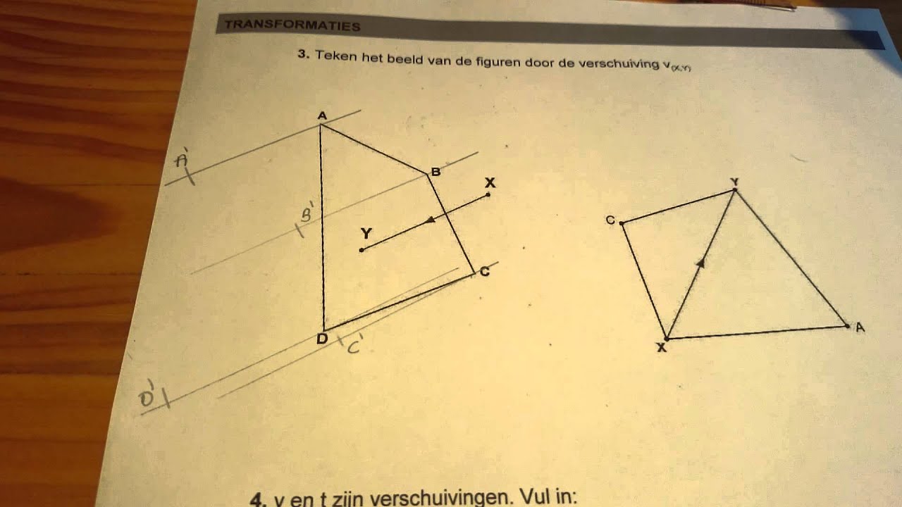 Teken het beeld van de figuren door de verschuiving v(X,Y) - YouTube