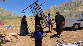 Sakina and her children's visit to the Atabak family and installing an iron rack