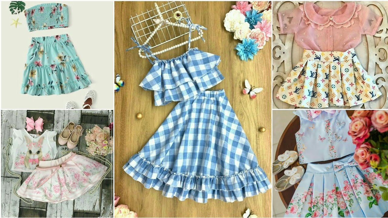 Best skirt top design for baby girl Kids new collection skirt top