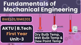Dry bulb Wet bulb &amp; Dew point Temperature BME101 / BME201 Mechanical Engineering AKTU BTech 1st Year