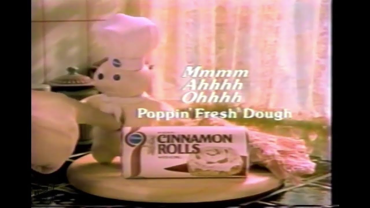1983 Pillsbury Cinnamon Rolls TV Commercial Poppin' Fresh Dough 