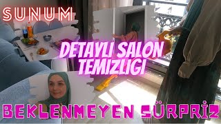 DETAYLI SALON TEMİZLİĞİ #2 EŞİMİN MUHTEŞEM HEDİYESİ 😍 SUNUMLU AKŞAM YEMEĞİ #temizlikvlog #supriz