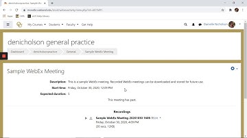 Download WebEx Recordings - Faculty Tutorial - Oakland University Moodle