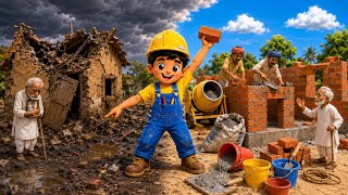 Poor Old Man's House Destroyed By Storm — Little Engineer Builds Him New One! Miniature Construction
