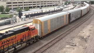 BNSF #4106 Leads EB Autoracks. Kansas City, MO 7/29/23